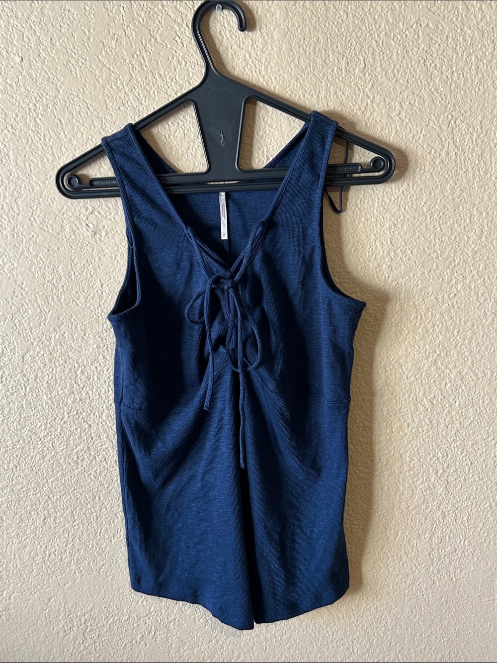Free People Navy Blue Lace Up Tie Front Tank Top L